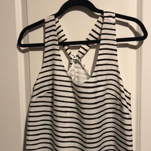 Black and white striped dress